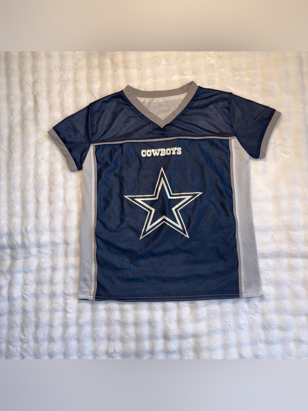 NFL Flag Dallas Cowboys VNeck Short sleeve Mesh USA Football Jersey Size Youth M